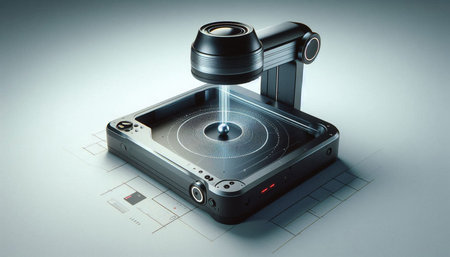 3d rendering of a turntable on a white background.