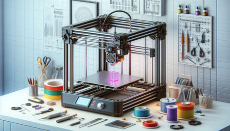 3d printer printing a 3D object. 3d illustration.