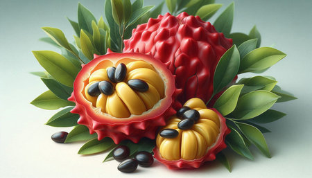 Exotic fruit of Thailand, Mangosteen on white background.