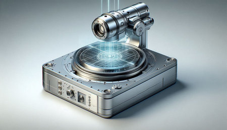 3d rendering of a dj turntable with a digital camera
