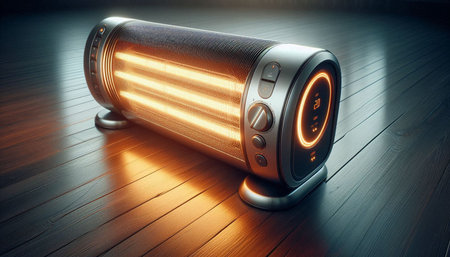 Digital Illustration of a Stereo Speaker in a Room with Light