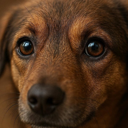 Portrait of a brown dachshund dog close-up