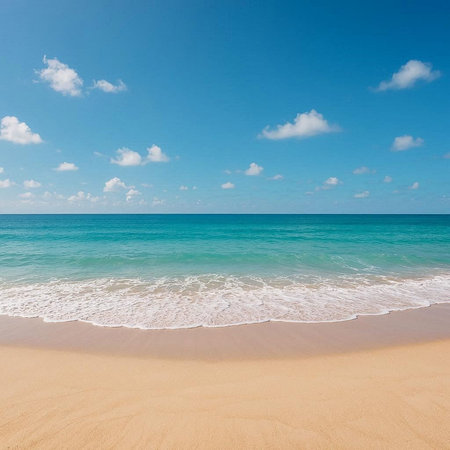 beautiful beach and tropical sea - boost up color processing style.