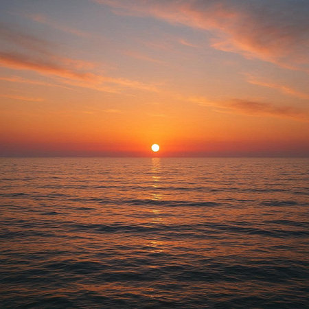 Beautiful sunset over the sea. Sunrise over the sea. Beautiful sunrise over the sea.