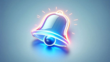 3d rendering of a blue christmas bell on a blue background