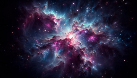 Abstract space background with nebulae and stars. 3d illustration