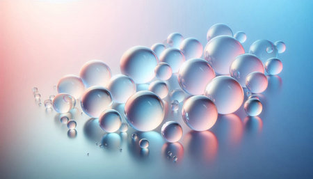 Bubbles on a blue background. 3d rendering, 3d illustration.