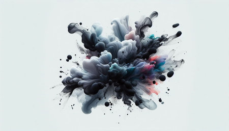 Colorful ink in water on a white background. Abstract background.