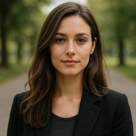 Portrait of a beautiful young brunette woman in a black coat.