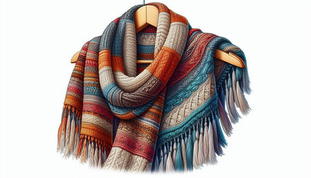 Woolen scarf isolated on white background. Clipping path included.