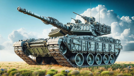 3D CG rendering of tank. High resolution image. 3D illustration.