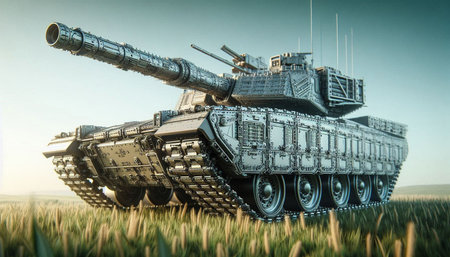 Tanks in the field. 3D illustration. 3d rendering.