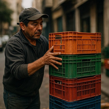Unidentified street vendor in Milan