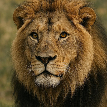 Close-up portrait of male lion (Panthera leo)