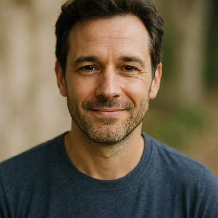 Portrait of a handsome middle-aged man smiling at the camera