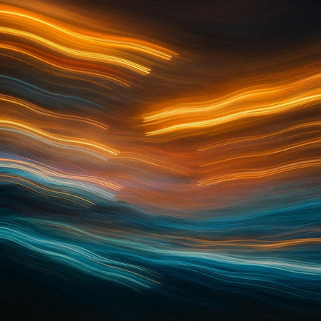 abstract background with smooth lines in yellow, orange and blue colors