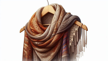 Woolen scarf isolated on white background. Clipping path included.