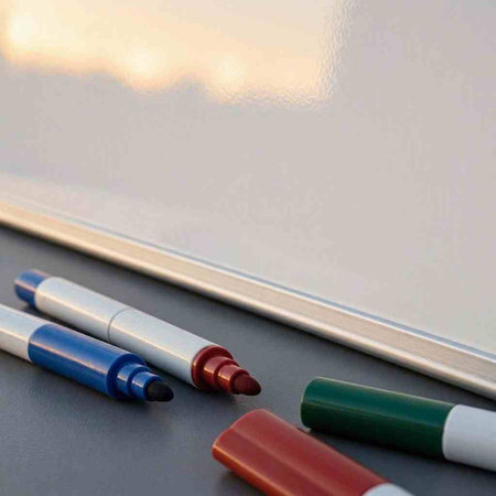 Highlighter pen on the background of a blackboard with copy space