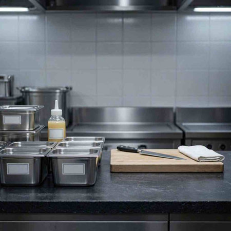 Kitchen utensils on a countertop in a modern kitchen