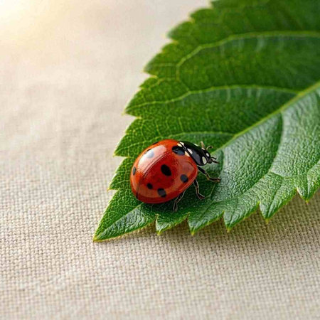 ladybug on a green leaf. ladybug on a green leaf