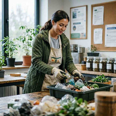 Portrait of a female florist working in a greenhouse.