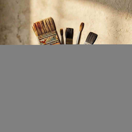 Paint brushes on a light background. Paint brushes on a light background.