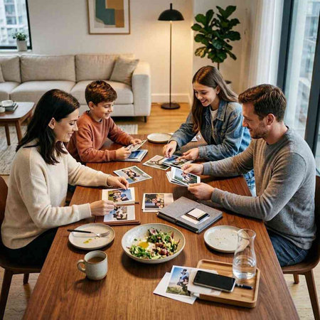 Group of young people having a video call with friends at home.