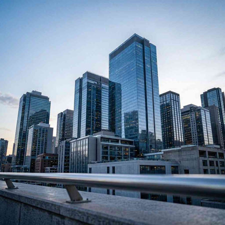 A view of the skyscrapers of downtown Seattle, Washington.