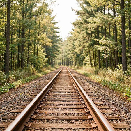 Railway tracks in autumn forest. Railway tracks in autumn forest.