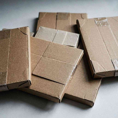 Cardboard boxes on a gray background. Cardboard boxes for packaging.