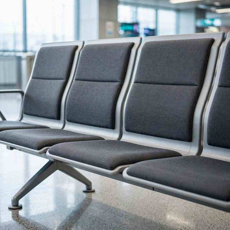 Waiting room in the airport. Row of seats in the airport