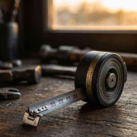 mechanic tools on a wooden table in front of a window