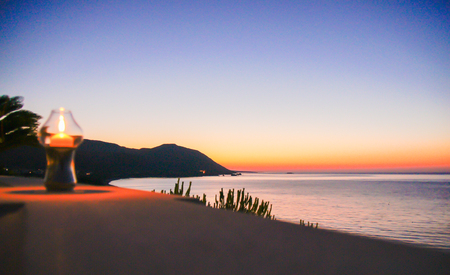 Sunset in the Mediterranean Seaの写真素材