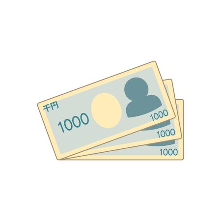 Image of three types of Japanese yenのイラスト素材