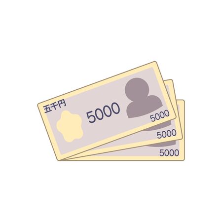 Image of three types of Japanese yenのイラスト素材