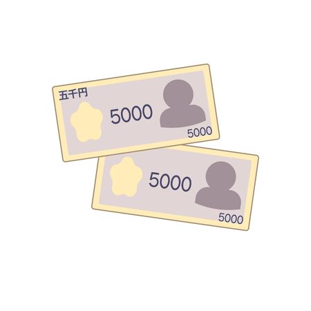 Image of three types of Japanese yenのイラスト素材