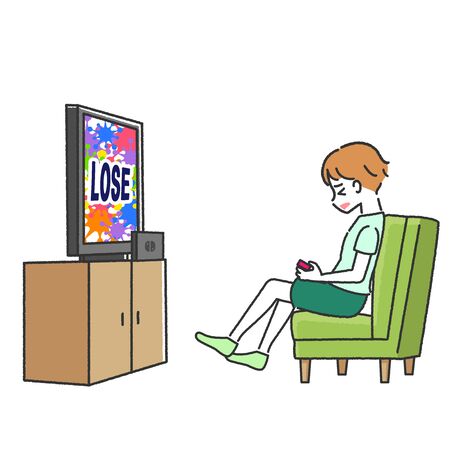 Children playing video games in the roomのイラスト素材