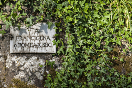 Via Francigena, is one of the top walks in Italy, and one of the world's best walk, treks and hikes.の写真素材