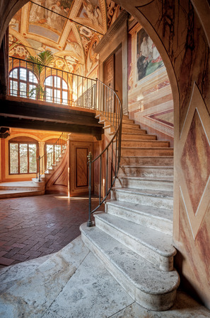 The Abbey of Monte Oliveto Maggiore is a large Benedictine monastery in the Italian region of Tuscanyのeditorial素材