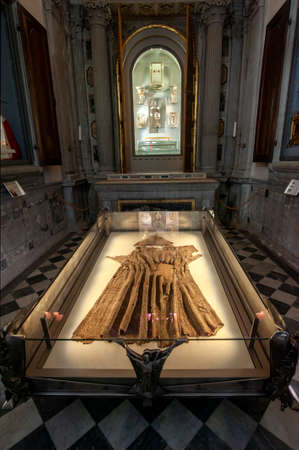 Chiusi della Verna, Arezzo, Italy - 2020, October 30: The San Francesco habit relic (Franciscan habit). It is preserved in a chapel at the Sanctuary of La Verna.のeditorial素材