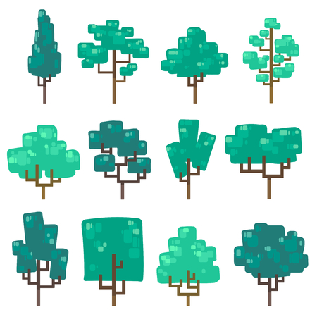 Set of tree in minimal designのイラスト素材