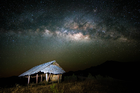 milky way on the doi khun kamの写真素材