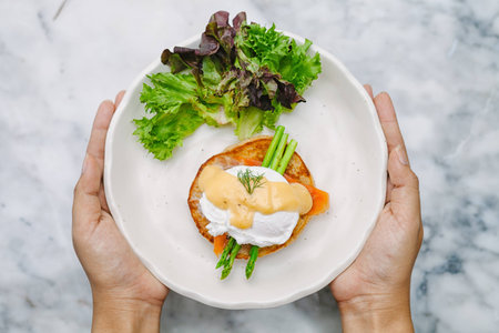 Poached egg in the morning.