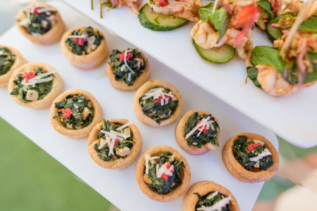 Mini spinach pie.の写真素材