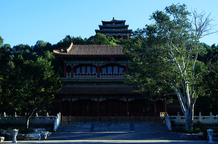 Wanchun Pavilion in Jingshan Park, Beijingのeditorial素材