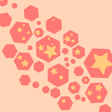 hexagon with star shape inside backgroundのイラスト素材