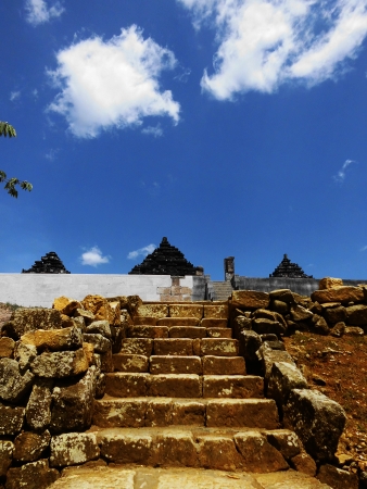 Candi Ijo, hindu temple on bokoharjo java, near jogjakartaの写真素材
