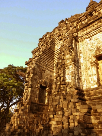 Kalasan Temple, a mixed budha and hindu temple placed on jogjakarta, indonesiaの写真素材