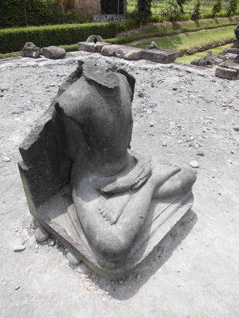 Budha sculpture in Candi ngawen, a temple in magelang, central javaの写真素材