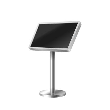 Realistic information kiosk with touchscreen on white. Self service order and payment panelのイラスト素材